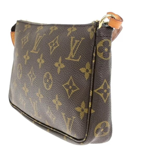 LOUIS VUITTON Pochette Accessoires Hand Bag Monogram Leather - Picture 7 of 16